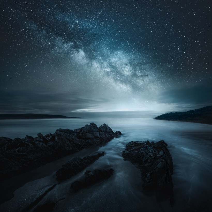 繁星无数的星空夜景图片
