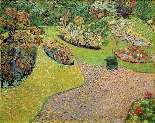 梵高的花园风光油画作品
