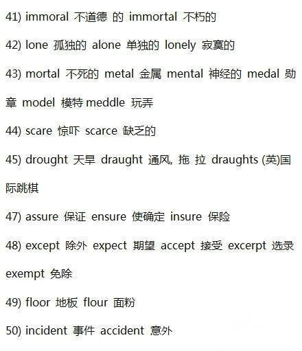 英语四六级考试容易混淆的英文词汇