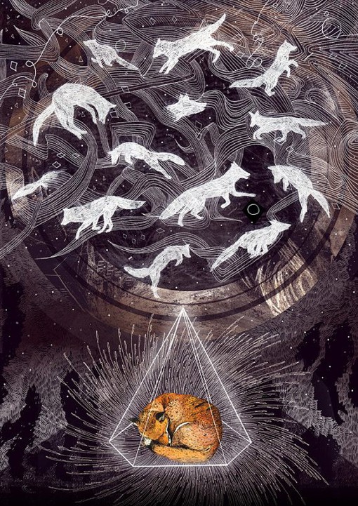 关于失眠的压抑美式插画图片