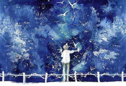 小清新风格的人物唯美插画图片