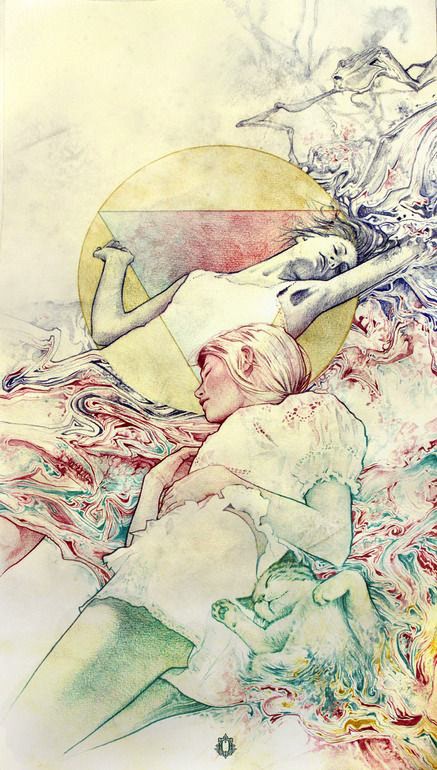 关于失眠的压抑美式插画图片
