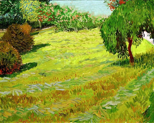 梵高的花园风光油画作品