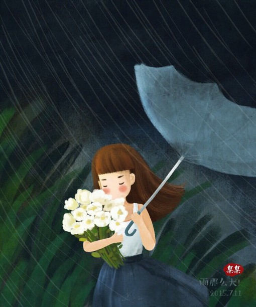 热爱生活为主题的甜美小清新插画图片