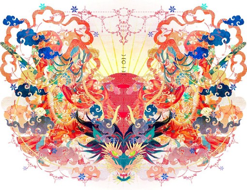 浮世绘风格日本插画图片