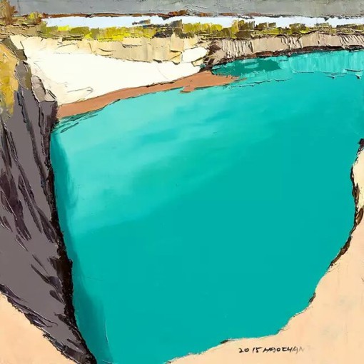 油画家洪浩昌明亮的大色块风光油画