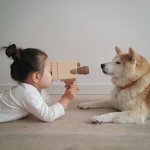 混血小萝莉Philo与她的柴犬_日系风格摄影